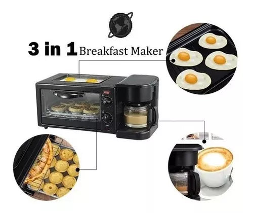 11 - Breakfast Bliss 3-in-1™ (Maquina Desayuno Horno y Cafetera 3 En 1)